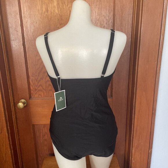 Eomenie Women's One Piece Swimsuit Tummy Control,1 Piece Swimsuit, SIZE L, Black - Picture 5 of 9